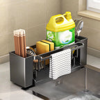 Elevate Your Kitchen with Our Versatile Kitchen Sink Organizer - Sponge and Brush Holder with Drain Rack