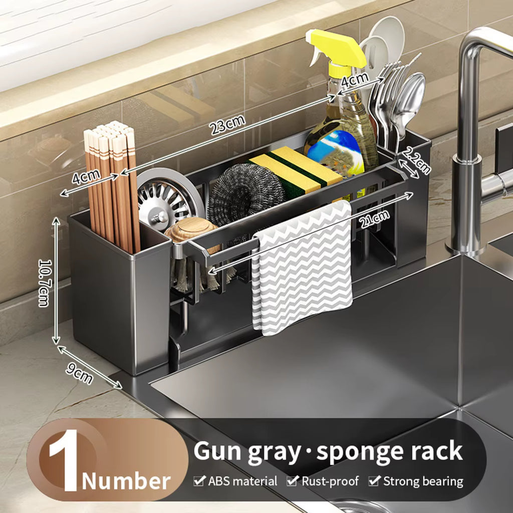 Elevate Your Kitchen with Our Versatile Kitchen Sink Organizer - Sponge and Brush Holder with Drain Rack