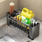 Elevate Your Kitchen with Our Versatile Kitchen Sink Organizer - Sponge and Brush Holder with Drain Rack
