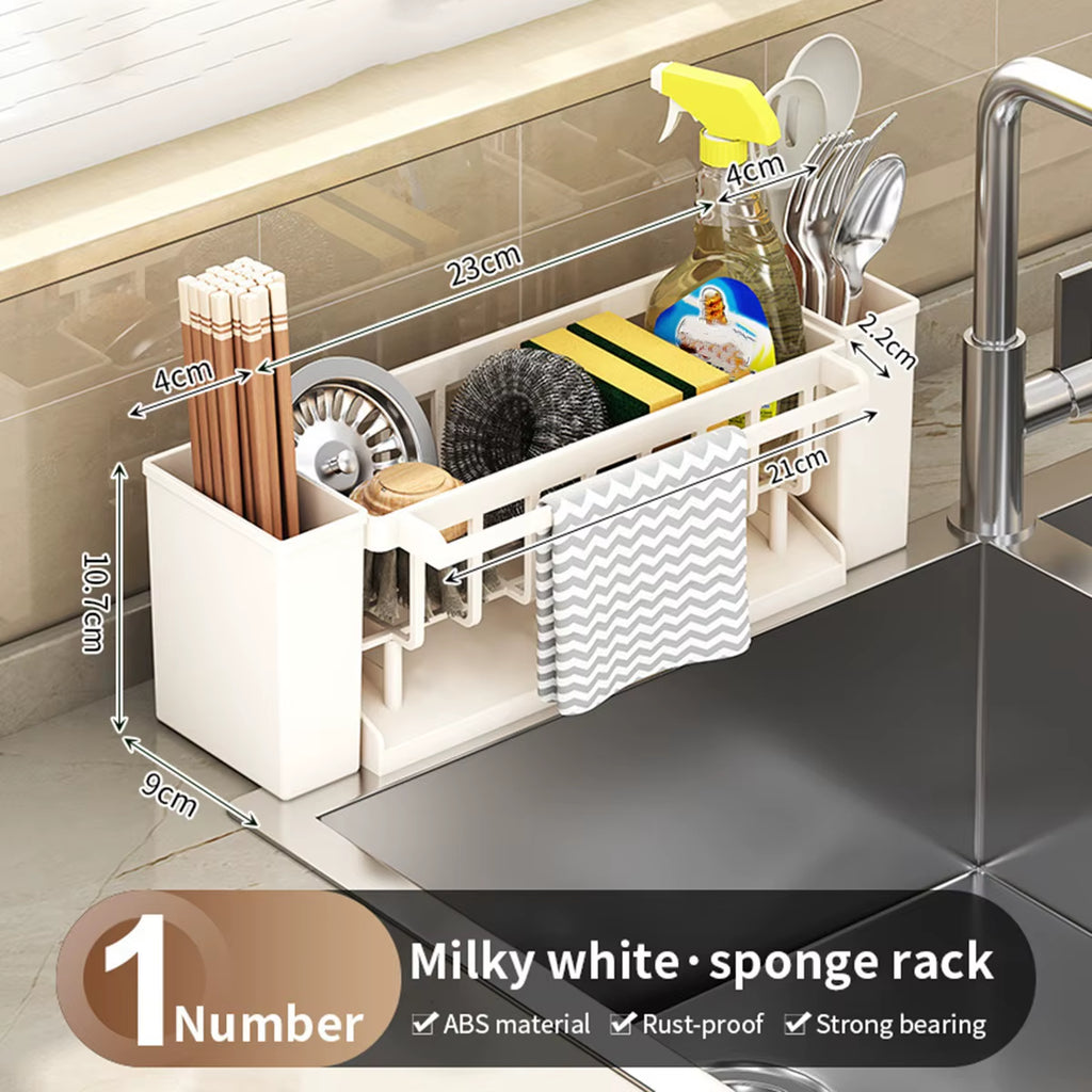 Elevate Your Kitchen with Our Versatile Kitchen Sink Organizer - Sponge and Brush Holder with Drain Rack